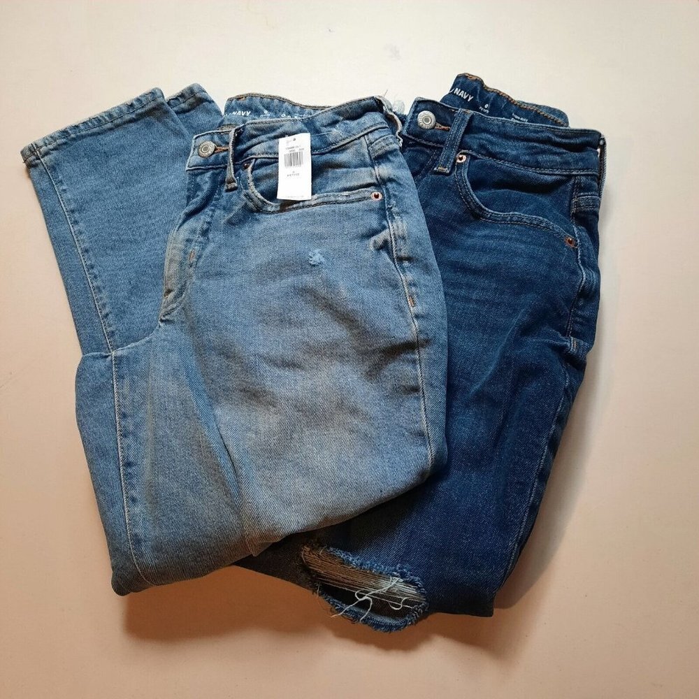 Old Navy Jeans Womens Size 0 Petite High Rise Curvy O.G. Straight‎ Bundle of 2